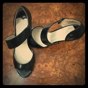 New Black Peep Toe Heels